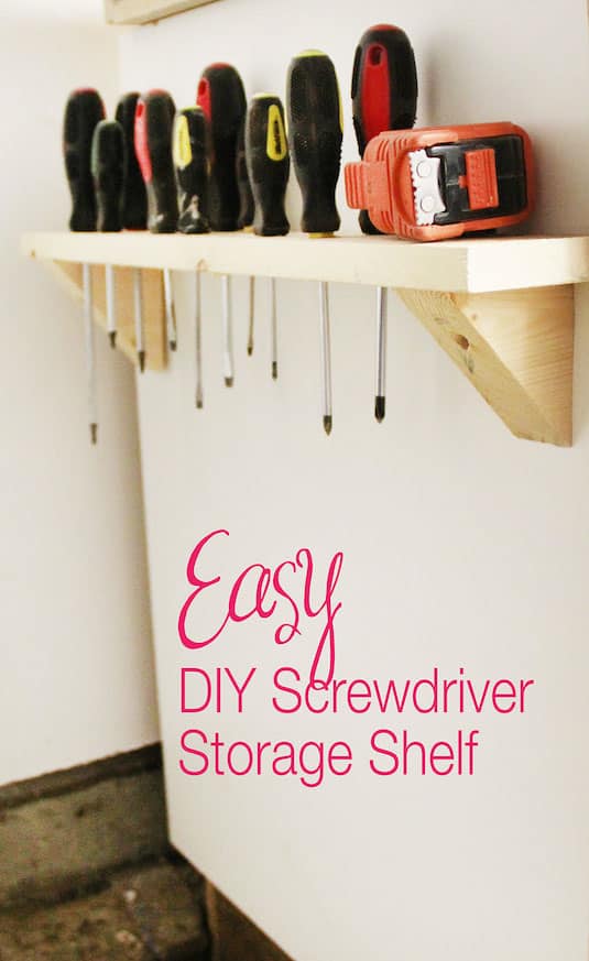 DIY Screwdriver Storage -- A ton of cheap inspiration to get you organized. Everything from shelves to tools! Men AND women will love these tips and tricks. Listotic.com