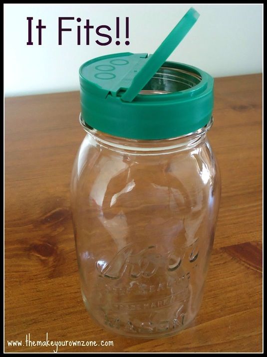 20 Of The Best Mason Jar Projects | Screw a parmesan cheese lid to the top of a mason jar. It fits!!