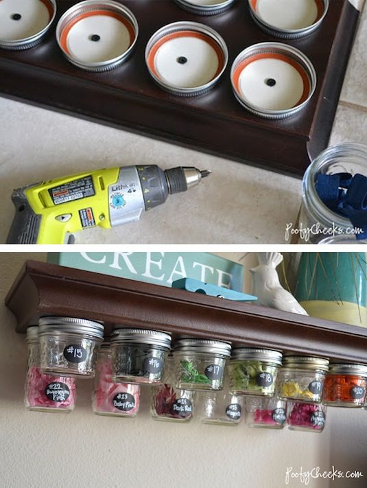 https://listotic.com/wp-content/uploads/2013/08/20-Of-The-Best-Mason-Jar-Projects-Use-them-for-under-shelf-storage.-Perfect-for-a-craft-room-16.jpg