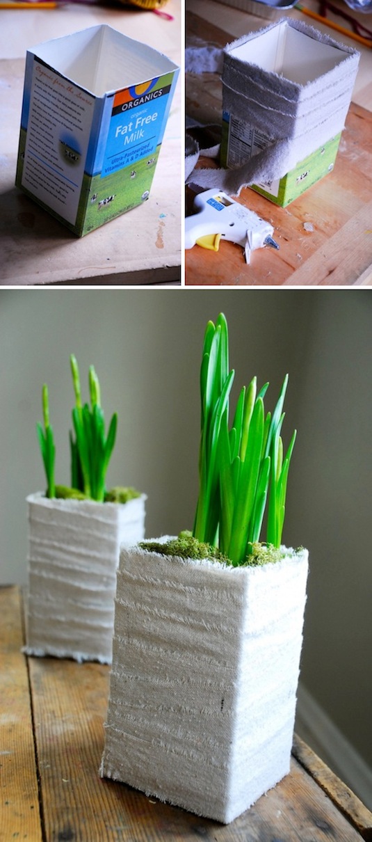 Creative garden container idea Cute planter made out of a milk carton