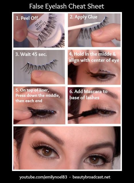 False Eyelash Cheat Sheet -- Makeup tips and tricks for beginners, teens and even experts! These beauty hacks and step-by-step tutorials are perfect for women of any age, older or younger. Easy ideas and life hacks every girl should know. :) Listotic.com 