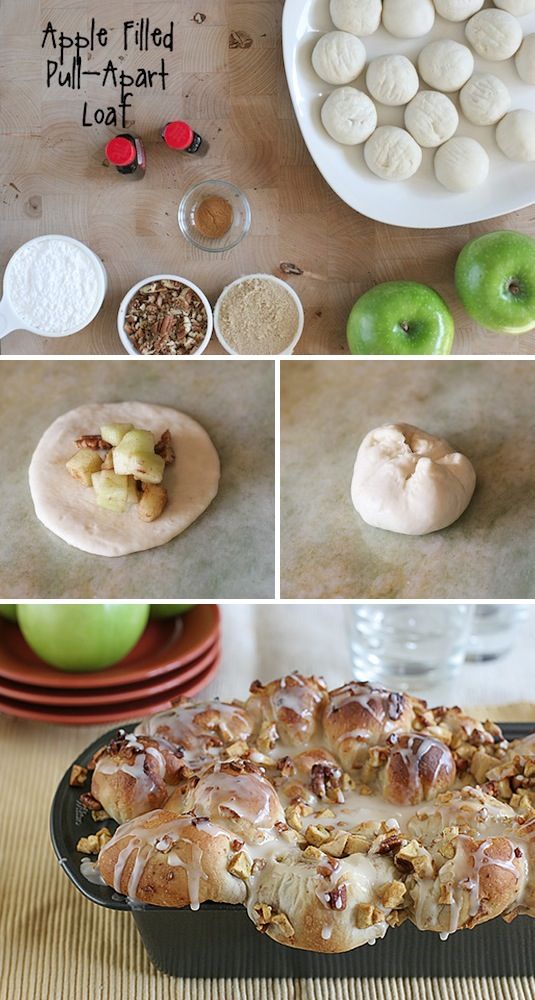 42 Mouthwatering Pull-Apart Recipes | Apple Filled Pull-Apart Loaf