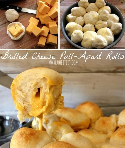 42 Mouthwatering Pull-Apart Recipes | Grilled Cheese Pull-Apart Rolls