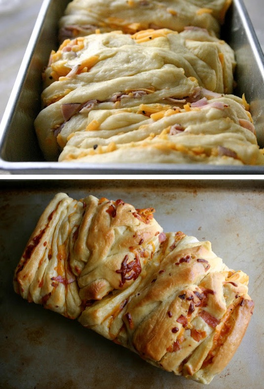 42 Mouthwatering Pull-Apart Recipes | Ham & Cheddar Pull-Apart Bread