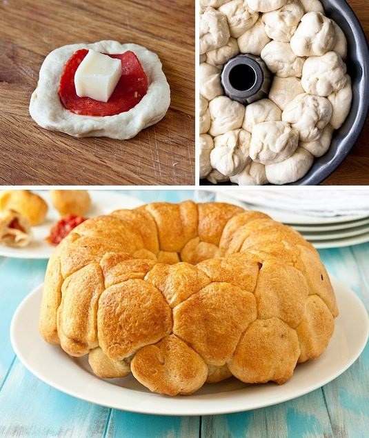 42 Mouthwatering Pull-Apart Recipes | Pepperoni Pizza Monkey Bread