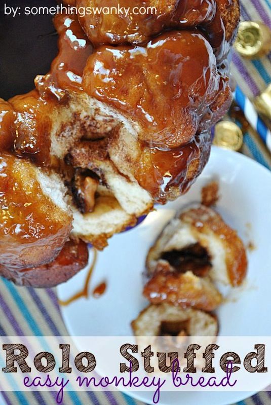 42 Mouthwatering Pull-Apart Recipes | Rolo Stuffed Monkey Bread