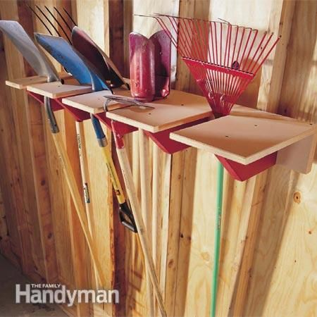 28 Brilliant Garage Organization Ideas | DIY Wooden Shovel Rack