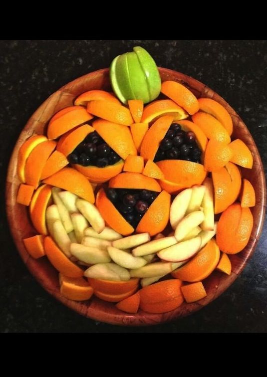 pumpkin fruit tray