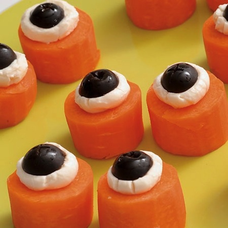 Edible carrot eyeballs recipes for kids.