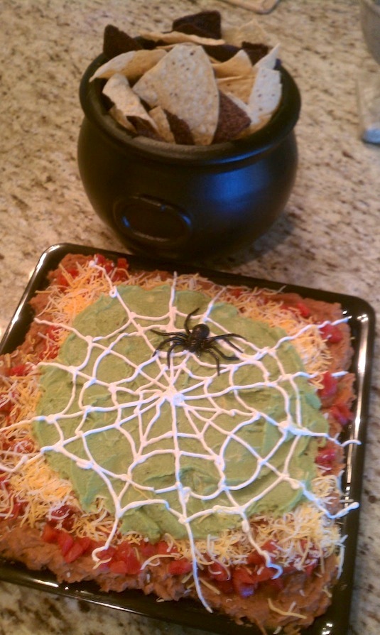 Spider web nachos spread easy layered warm dip recipes for a crowd.