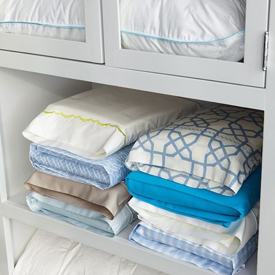 50 Genius Storage Ideas ~ Tuck your matching sheet sets inside one of it's own pillow cases!