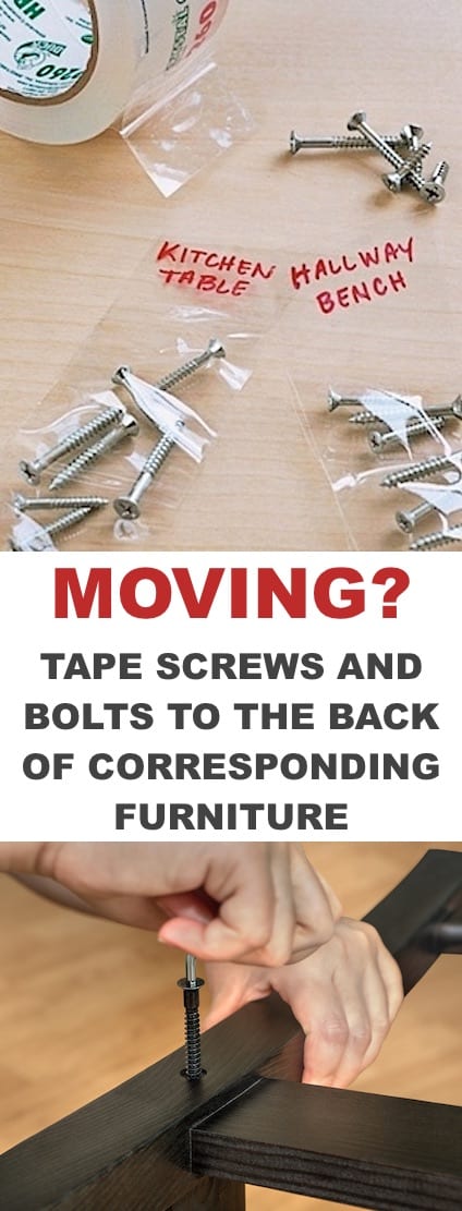 Moving tip for furniture... Lots of clever moving, packing and organizing tips for houses, apartments and out of state or long distance moves! Moving into a new house? Here you will find clever moving hacks everyone should know, including a moving checklist. Listotic.com