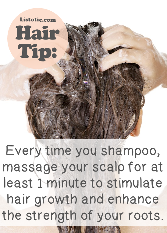 Shampoo hack woman massaging scalp