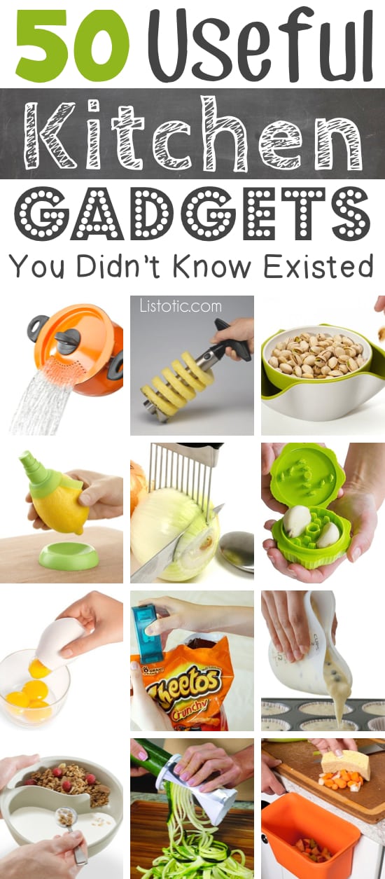 Lots of clever kitchen gadgets that you would actually use! Great gift ideas. Listotic.com