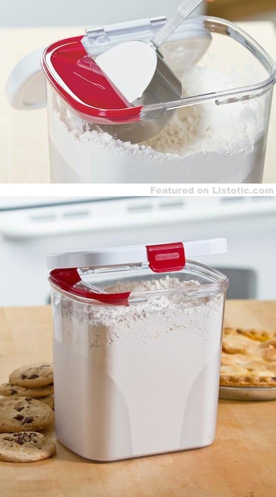 These are perfect for flour and sugar, and make measuring easy. 