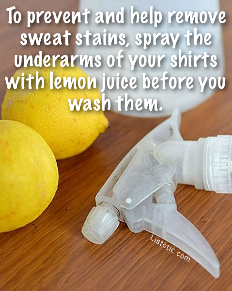 How to prevent those nasty yellow sweat stains! Laundry hack ~ A great list of DIY style, clothing and life hacks every girl should know! Everything from organization to bra straps! Tips for teens and women. Listotic.com