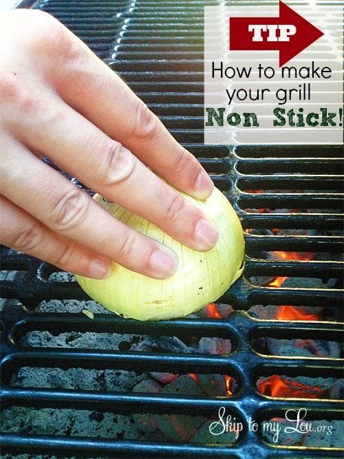 how to make your grill non-stick! -- DIY household cleaning tips, tricks and hacks for your home bathrooms, kitchens, bedrooms, floors, furniture and more! Perfect for a lazy girl like me. Listotic.com 