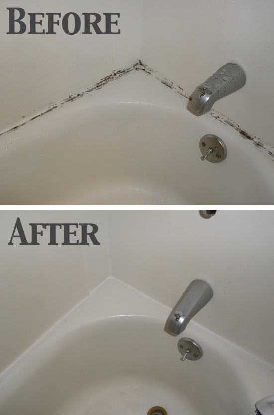How to remove mold from tub and shower grout. -- DIY household cleaning tips, tricks and hacks for your home bathrooms, kitchens, bedrooms, floors, furniture and more! Perfect for a lazy girl like me. Listotic.com 