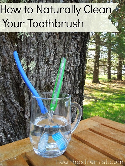 How to naturally clean your toothbrush -- DIY household cleaning tips, tricks and hacks for your home bathrooms, kitchens, bedrooms, floors, furniture and more! Perfect for a lazy girl like me. Listotic.com 