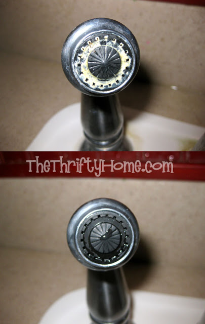 How to remove hard water from faucets -- DIY household cleaning tips, tricks and hacks for your home bathrooms, kitchens, bedrooms, floors, furniture and more! Perfect for a lazy girl like me. Listotic.com 