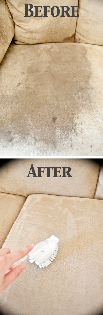 How to clean and get rid of stains on a microfiber suede couch -- DIY household cleaning tips, tricks and hacks for your home bathrooms, kitchens, bedrooms, floors, furniture and more! Perfect for a lazy girl like me. Listotic.com 