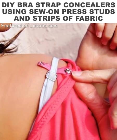 DIY Bra Strap Concealers -- How clever! -- A great list of DIY style, clothing and life hacks every girl should know! Everything from organization to bra straps! Tips for teens and women. Listotic.com