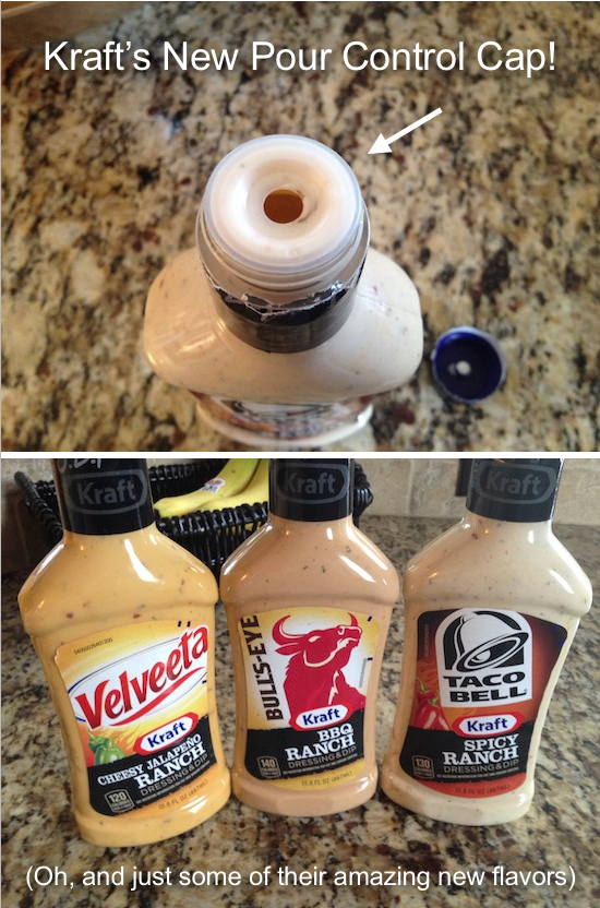 Kraft's new pour control cap and new flavors!
