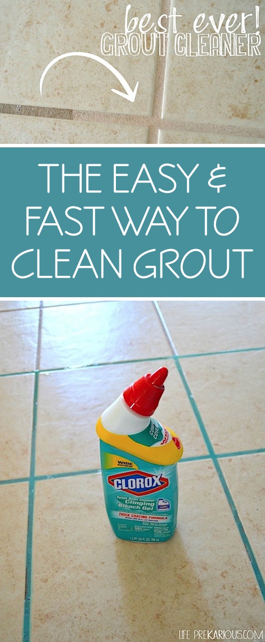 DIY grout cleaner for tile! For kitchens, bathrooms and more. -- A list of cleaning tips and tricks for lazy people (for the bathroom, bedroom, kitchen and more!). Listotic.com 