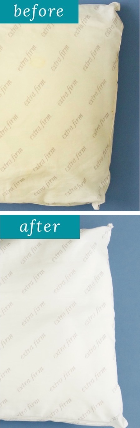 DIY: How to clean pillows in the washing machine! - DIY household cleaning tips, tricks and hacks for your home bathrooms, kitchens, bedrooms, floors, furniture and more! Perfect for a lazy girl like me. Listotic.com 