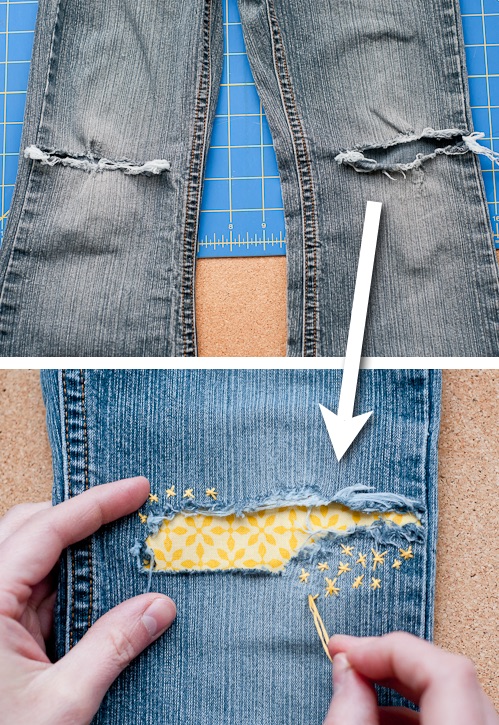 Cute ways to patch up your clothes! ~ A great list of DIY style, clothing and life hacks every girl should know! Everything from organization to bra straps! Tips for teens and women. Listotic.com