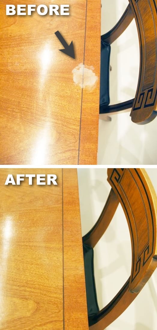 How to get rid of white marks on furniture -- DIY household cleaning tips, tricks and hacks for your home bathrooms, kitchens, bedrooms, floors, furniture and more! Perfect for a lazy girl like me. Listotic.com 