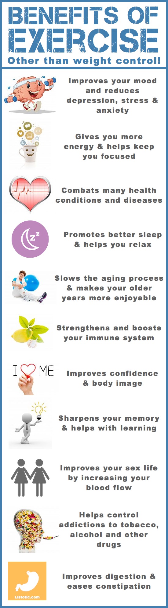 The benefits of exercise -- Weight loss tips and motivation for women and teens! Lose that belly and develop a fitness plan that works for you! You won't believe your before and after (mentally and physically). Whether you want to lose it fast or over time, these tips will help you get there. Listotic.com 