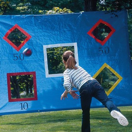 32 Of The Best DIY Backyard Games You Will Ever Play -- How fun is this?! Just a tarp and duct tape. 