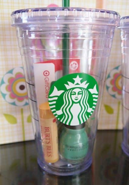 Starbucks gift basket in a cup