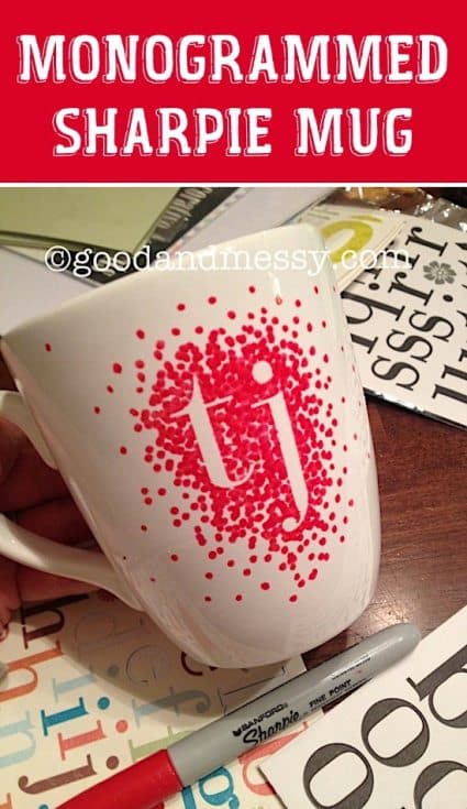 monogrammed sharpie mug gift