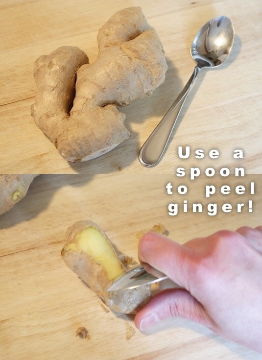 #23. The easiest and fastest way to peel ginger! ~ 36 Kitchen Tips and Tricks That Nobody Told You About