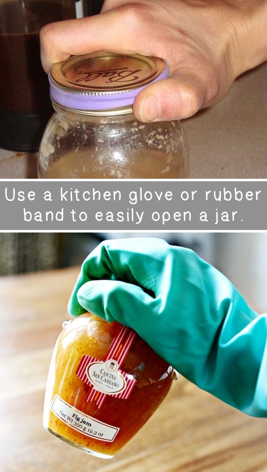 Genius kitchen tips, tricks and hacks that will make your life easier! Everything from organization to food and cooking. How to open a jar lid thats stuck. Listotic.com
