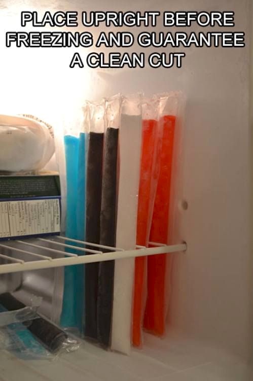 The best way to store otter pops in the freezer. Lots of Kitchen, food and cooking tips every girl should know. 
