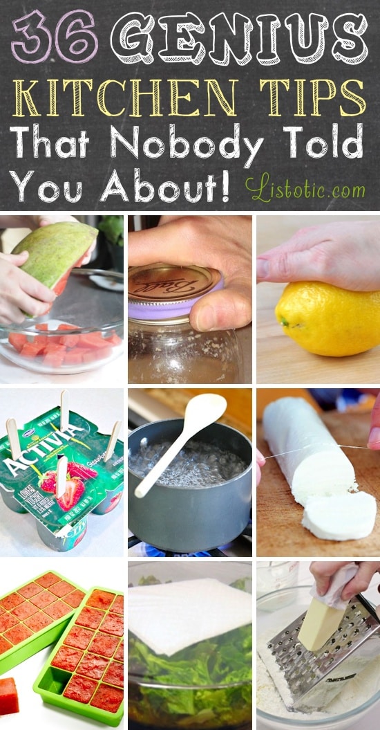 The BEST list of kitchen tips and tricks! A ton of life hacks here for food, cooking and organization that every girl should know. 