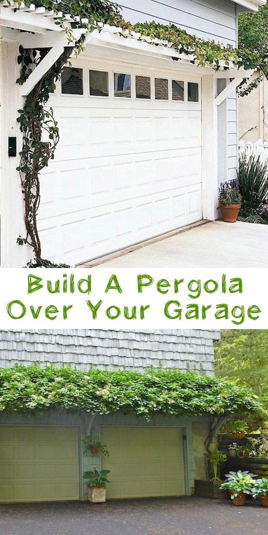 How to update your garage. Add a pergola over your garage! ~ I love these curb appeal ideas and exterior makeovers! Lots of easy DIY projects on a budget for your entryway, landscaping, porch, front yard, garage doors and more! Before and after photos included. | Listotic.com