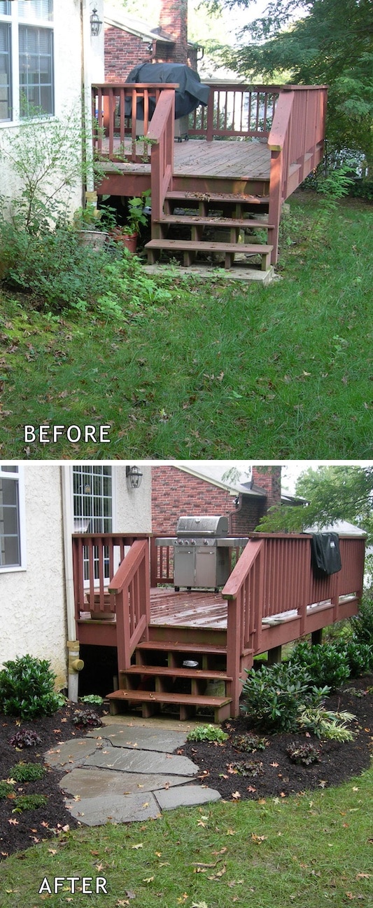 Add A Walkway ~ I love these curb appeal ideas and exterior makeovers! Lots of easy DIY projects on a budget for your entryway, landscaping, porch, front yard, garage doors and more! Before and after photos included. | Listotic.com