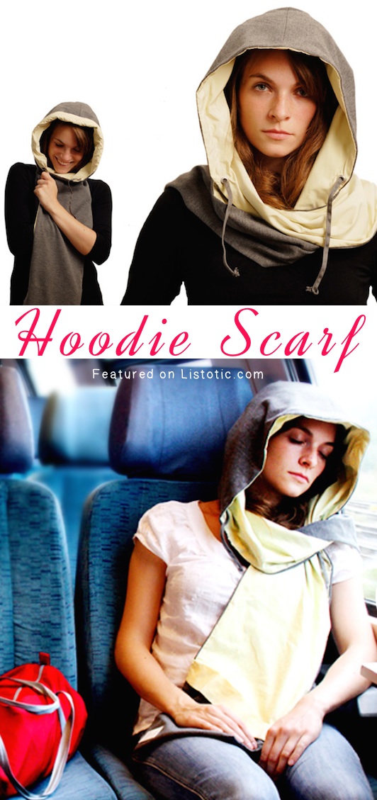 #15. A hoodie scarf with a built in cushion for taking naps! -- 25 Brilliant Clothing Items You Didn't Know You Could Buy