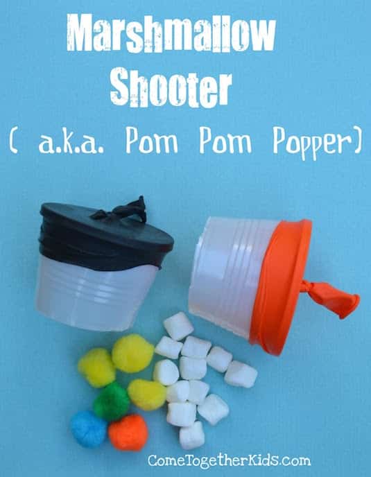 Marshmallow Shooters!!! A ton of DIY super easy kids crafts and activities for boys and girls! Quick, cheap and fun projects for toddlers all the way to teens! Listotic.com