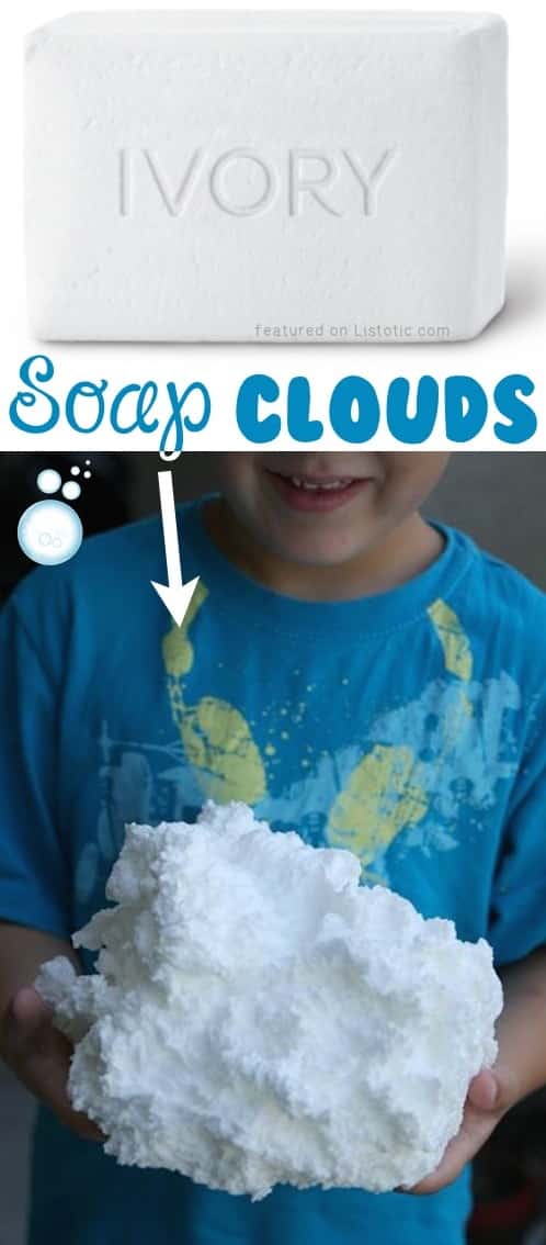 Soap Clouds... The most fun you'll ever have with your microwave! -- A ton of DIY super easy kids crafts and activities for boys and girls! Quick, cheap and fun projects for toddlers all the way to teens! Listotic.com