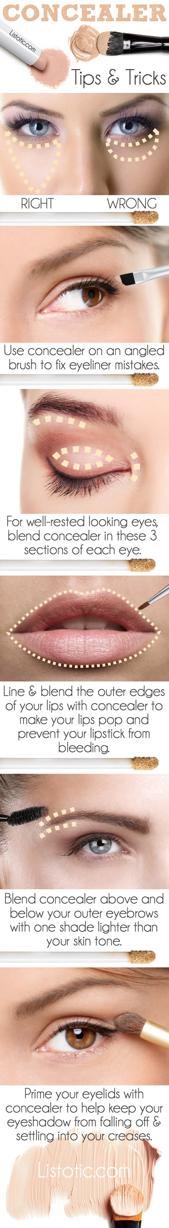 #1. Not knowing how to use your concealer | 20 Beauty Mistakes You Didn't Know You Were Making