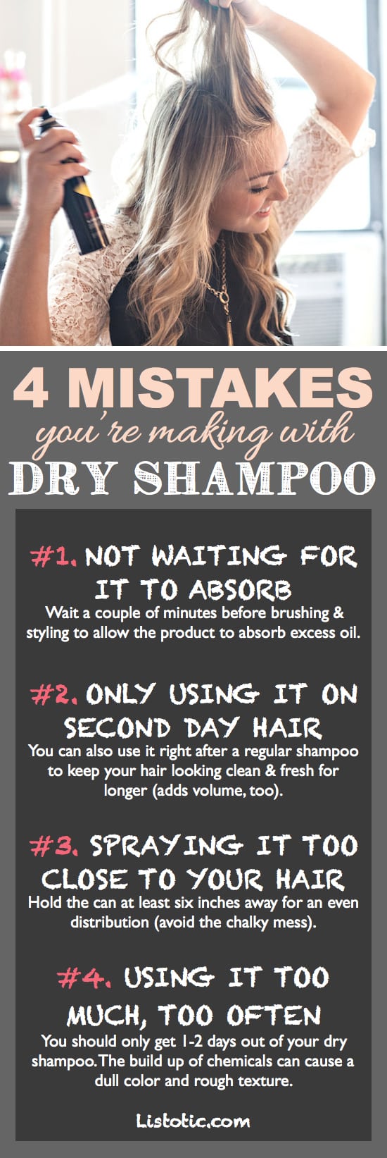 #11. Misuse of dry shampoo | 20 Beauty Mistakes You Didn't Know You Were Making