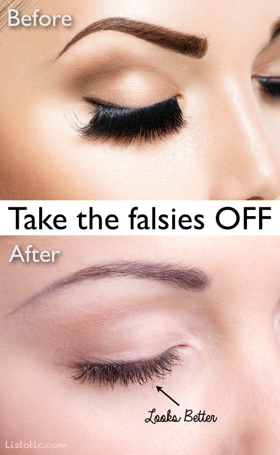 #9. Fake eyelash abuse | 20 Beauty Mistakes You Didn't Know You Were Making