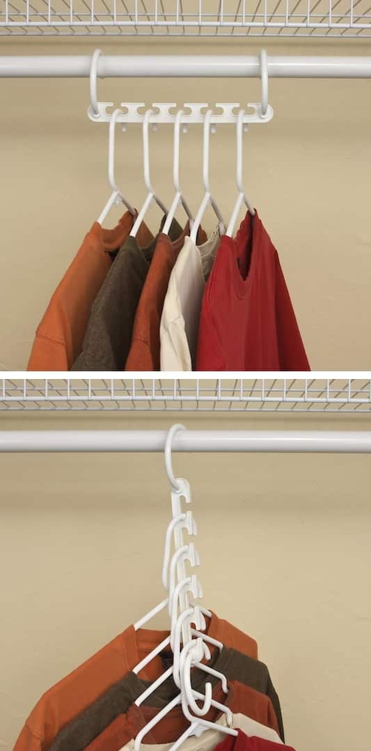 Closet storage and organization idea -- A ton of easy and cheap organization and storage ideas for the home (car too!). A lot of these are really clever storage solutions for small spaces, bedrooms, bathrooms, closets, kitchens and apartments. | Listotic.com