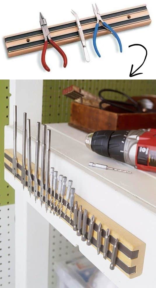 Garage organization ideas and storage tips -- A ton of easy and cheap organization and storage ideas for the home (car too!). A lot of these are really clever storage solutions for small spaces, bedrooms, bathrooms, closets, kitchens and apartments. | Listotic.com