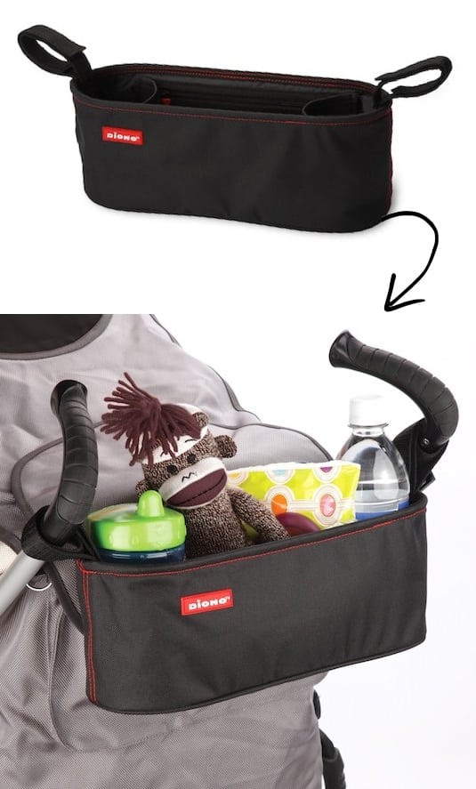 Stroller Organizer Idea -- A ton of easy and cheap organization and storage ideas for the home (car too!). A lot of these are really clever storage solutions for small spaces, bedrooms, bathrooms, closets, kitchens and apartments. | Listotic.com